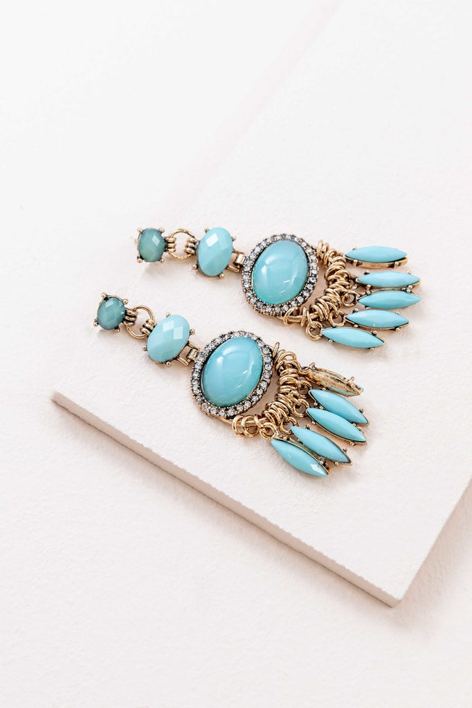 TRENDY TORQUOISE DROP EARRINGS