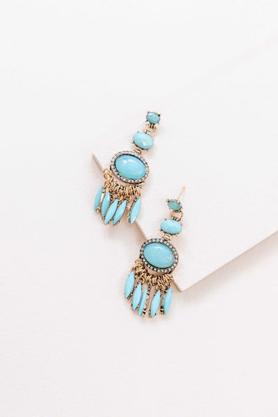 TRENDY TORQUOISE DROP EARRINGS