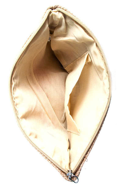 Designer Avocado Woven Fabric Clutch
