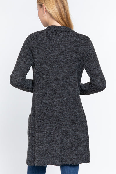 Hania Long Sleeve Grey Sweater Jacket