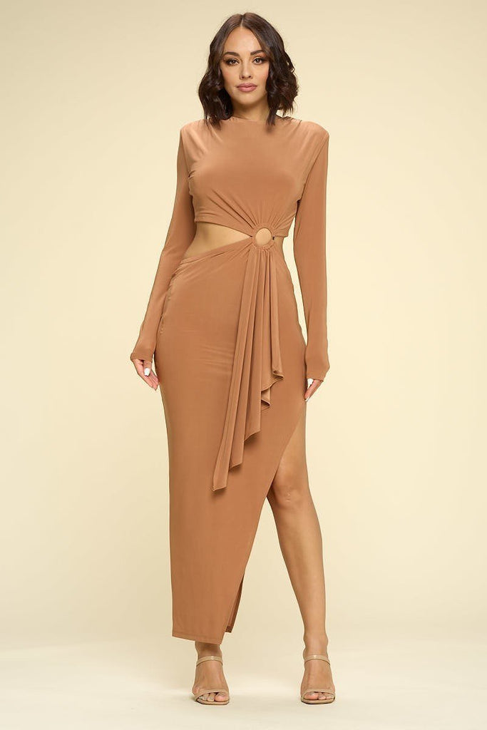 Bodycon Clay Cut Out Midi Dress