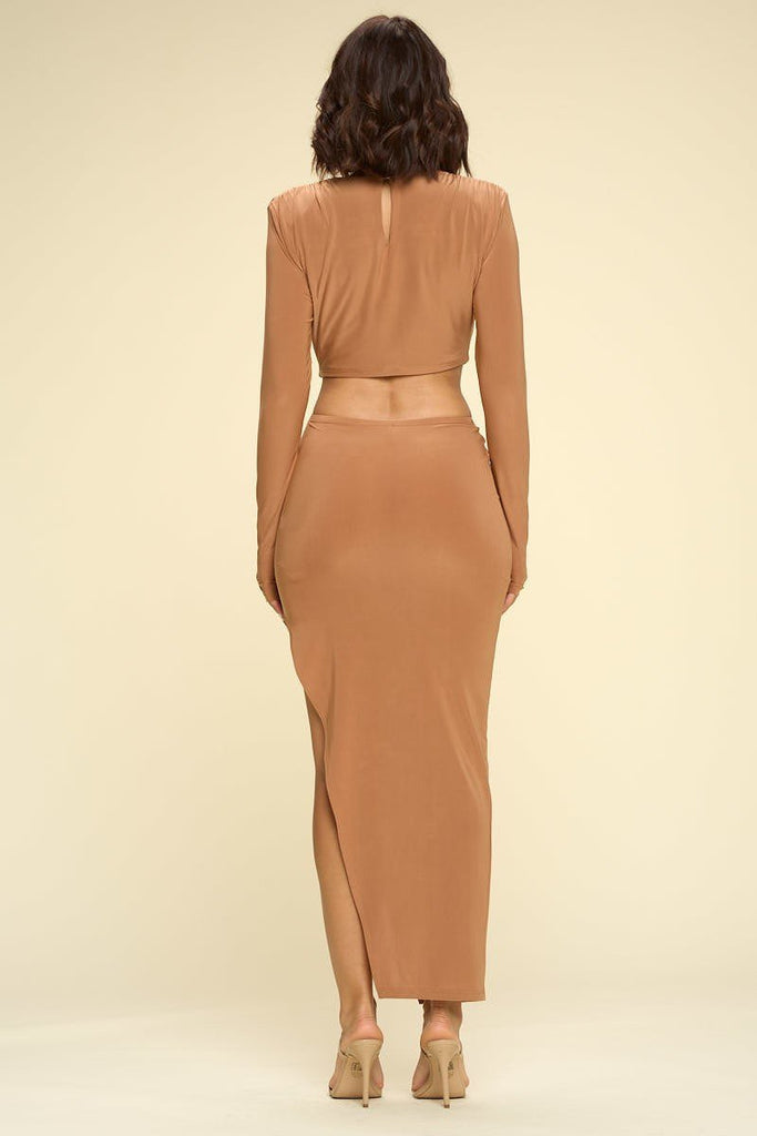 Bodycon Clay Cut Out Midi Dress