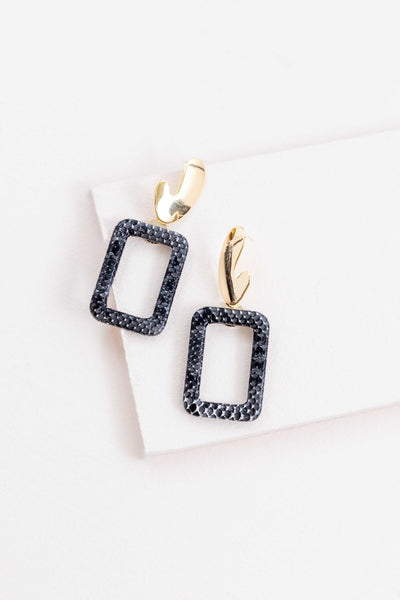 BLACK FAUX SNAKE PRINT EARRINGS