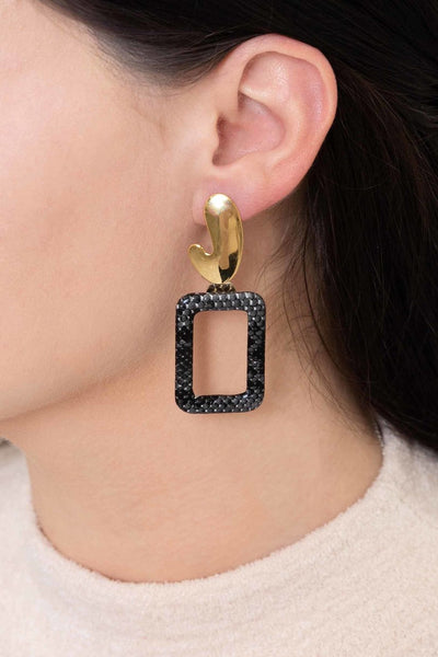 BLACK FAUX SNAKE PRINT EARRINGS