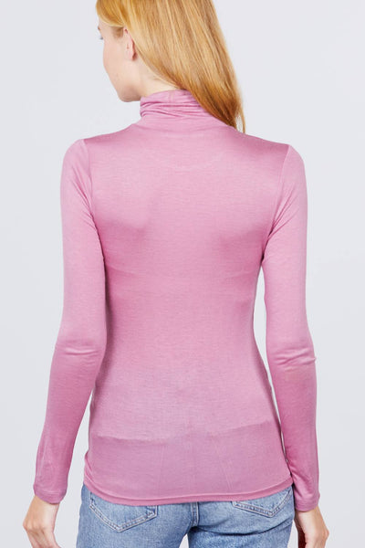 Turtle Neck Pink Rayon Jersey Top
