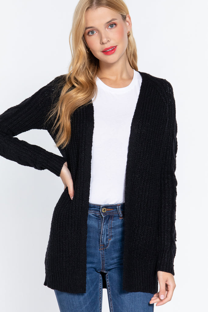Uptown X Long Sleeve Black Sweater Cardigan