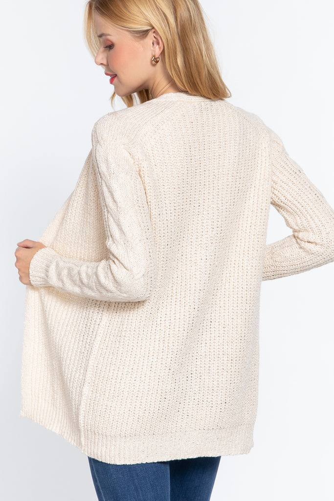 Uptown X Long Sleeve Ivory Sweater Cardigan