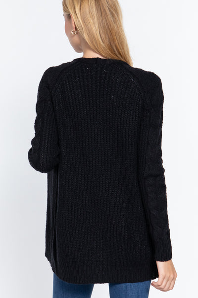 Uptown X Long Sleeve Black Sweater Cardigan