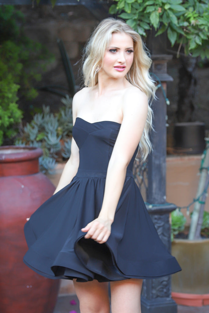 UPTOWN GALAXY BLACK FLOUNCE DRESS | Uptown American UPTOWN GALAXY BLACK FLOUNCE DRESS | Uptown American