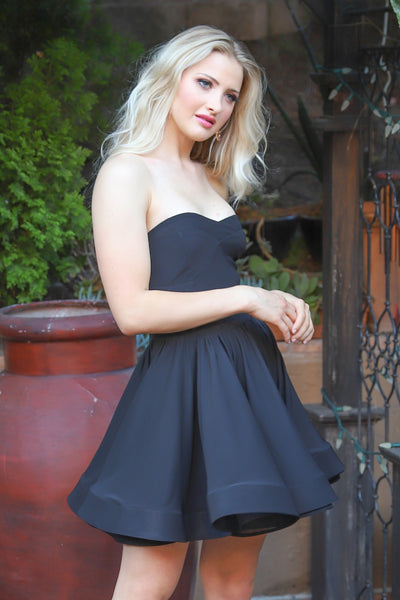 UPTOWN GALAXY BLACK FLOUNCE DRESS