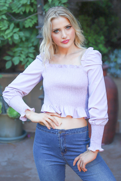 HOLD YOU CLOSER LAVENDER TOP
