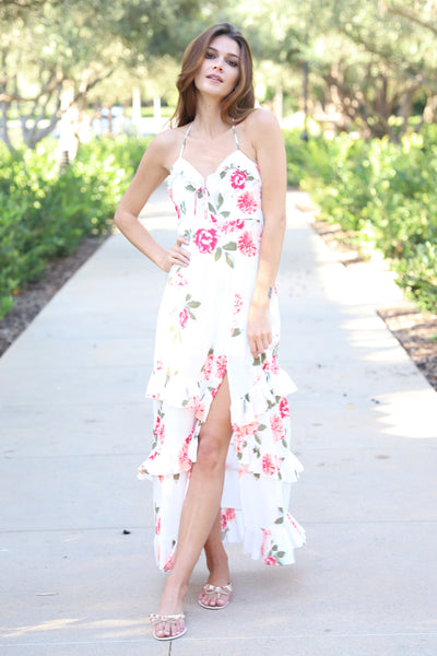LOVE SONG WHITE FLORAL DRESS