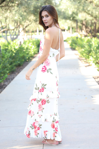 LOVE SONG WHITE FLORAL DRESS