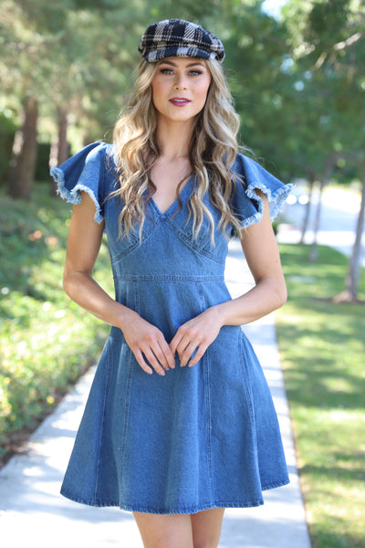 CALI DOLL MEDIUM WASH DENIM DRESS