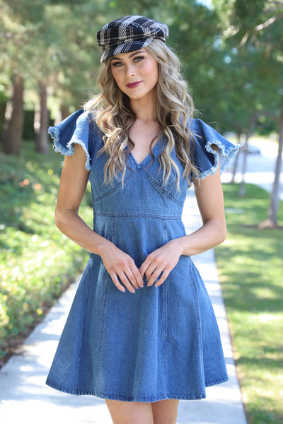 CALI DOLL MEDIUM WASH DENIM DRESS