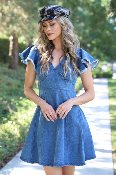 CALI DOLL MEDIUM WASH DENIM DRESS