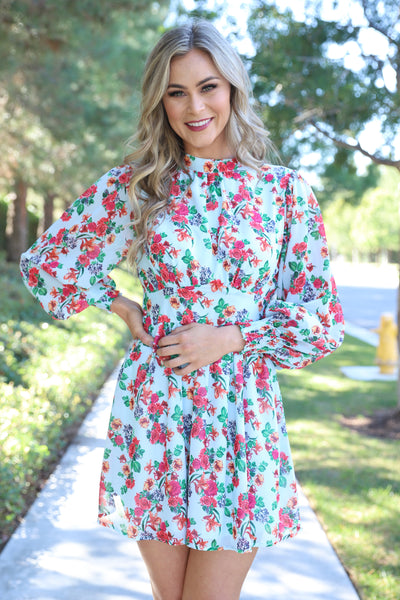 DREAMING BLUE FLORAL DRESS