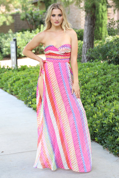 BEAUTIFUL MOMENTS PINK MAXI DRESS